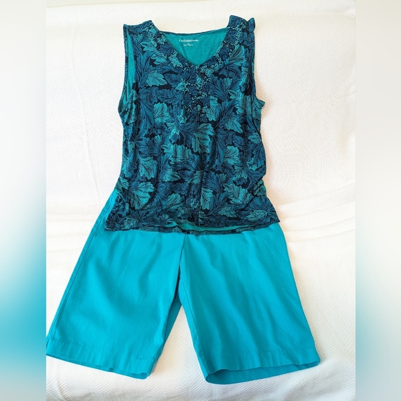 Ocean Blue Women's Cotton Shorts - Picture 2 of 4